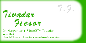 tivadar ficsor business card